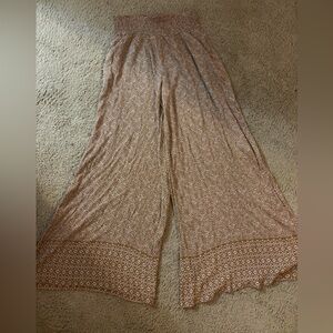 Patrons of Peace Tan Patterned Wide-Leg Pants